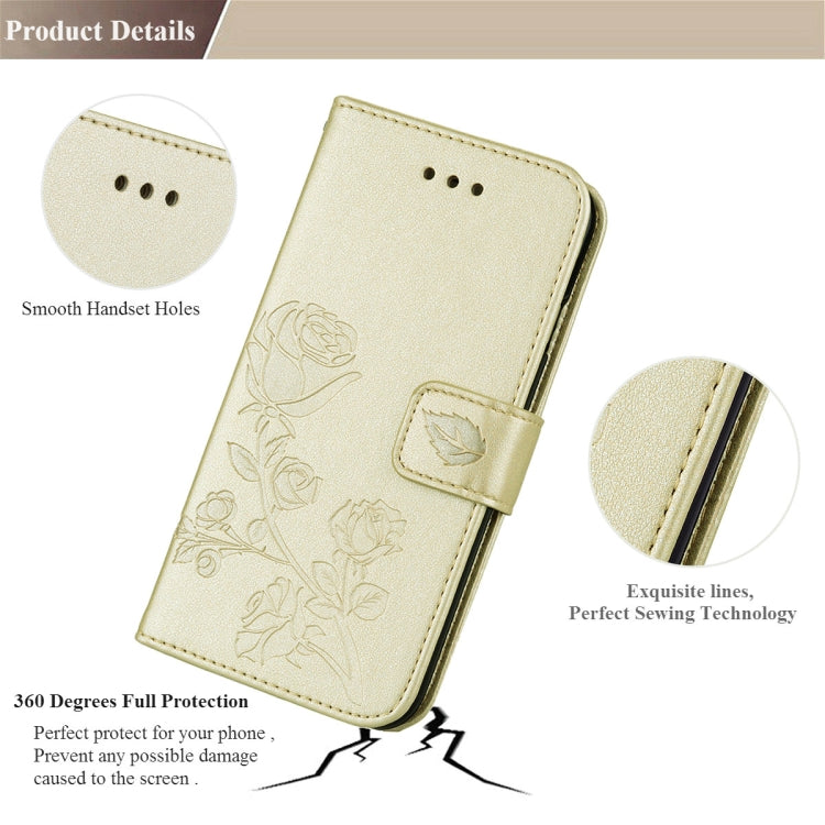 For iPhone XR Rose Embossed Horizontal Flip PU Leather Case,  with Holder & Card Slots & Wallet