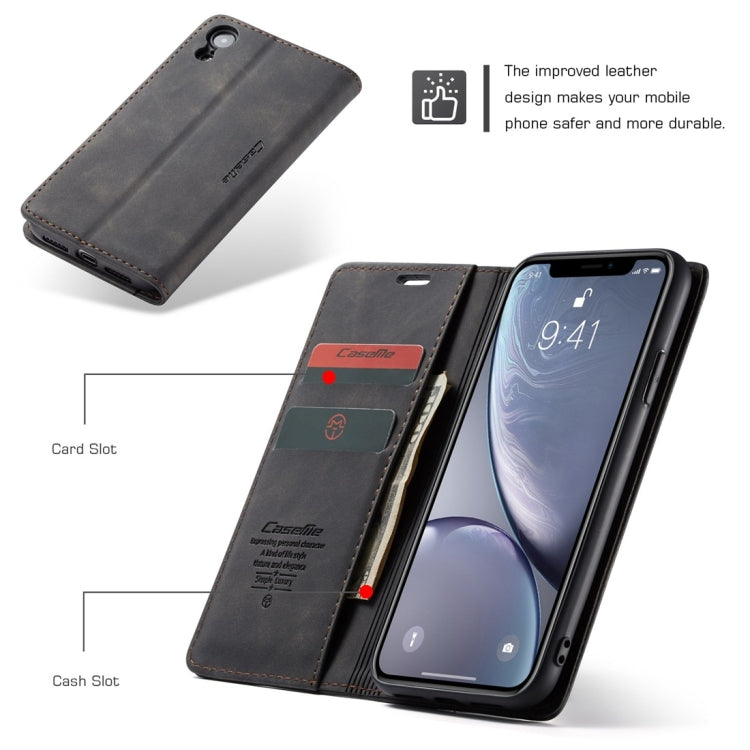 For iPhone XR CaseMe-013 Multifunctional Retro Frosted Horizontal Flip Leather Case with Card Slot & Holder & Wallet, For iPhone XR