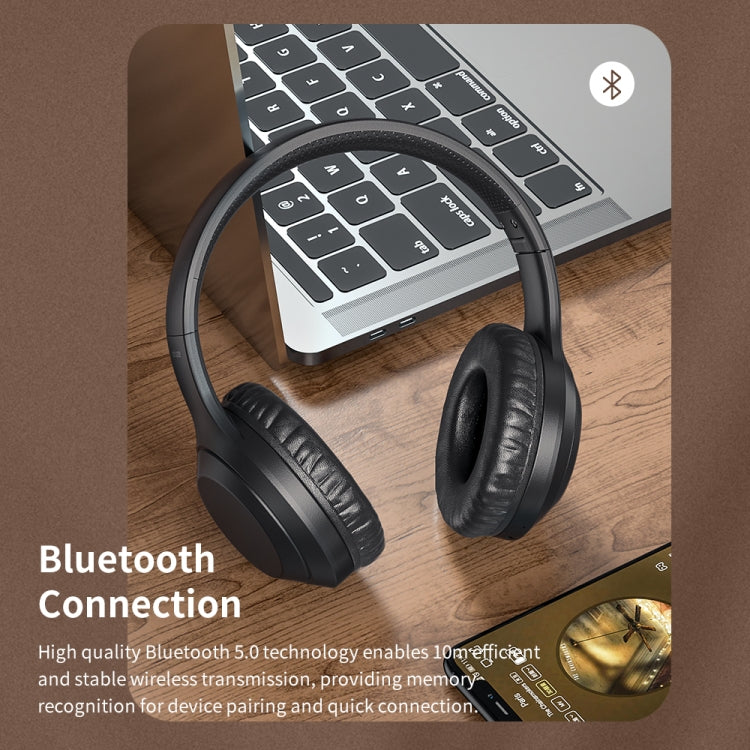 ROCK Space O2 HiFi Bluetooth 5.0 Wireless Headset with Mic, Support TF Card(White)