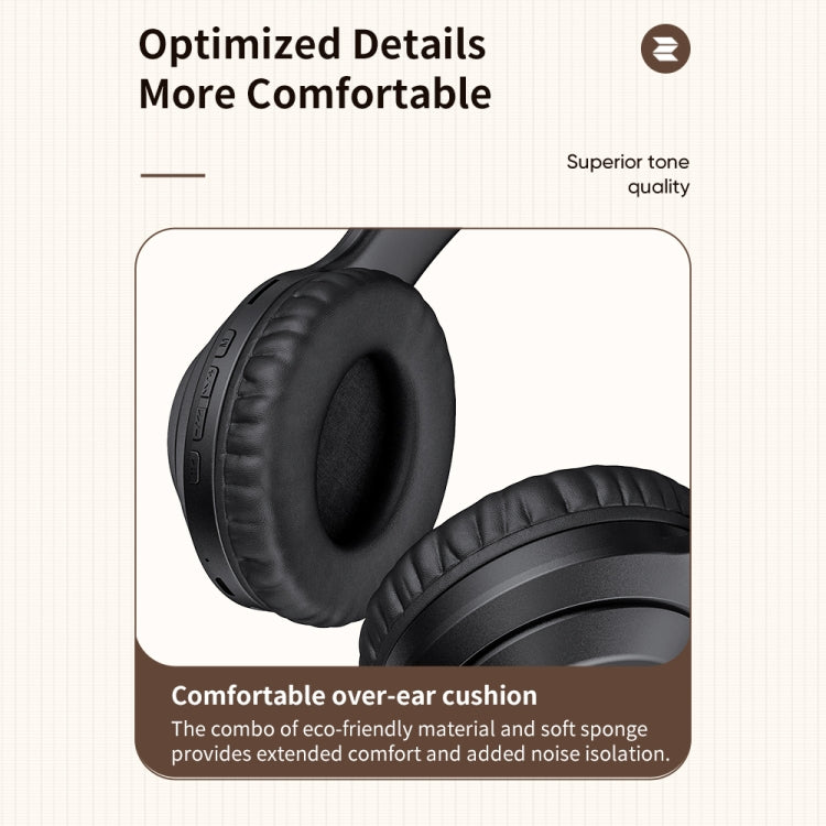 ROCK Space O2 HiFi Bluetooth 5.0 Wireless Headset with Mic, Support TF Card(White)