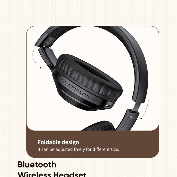 ROCK Space O2 HiFi Bluetooth 5.0 Wireless Headset with Mic, Support TF Card(White)