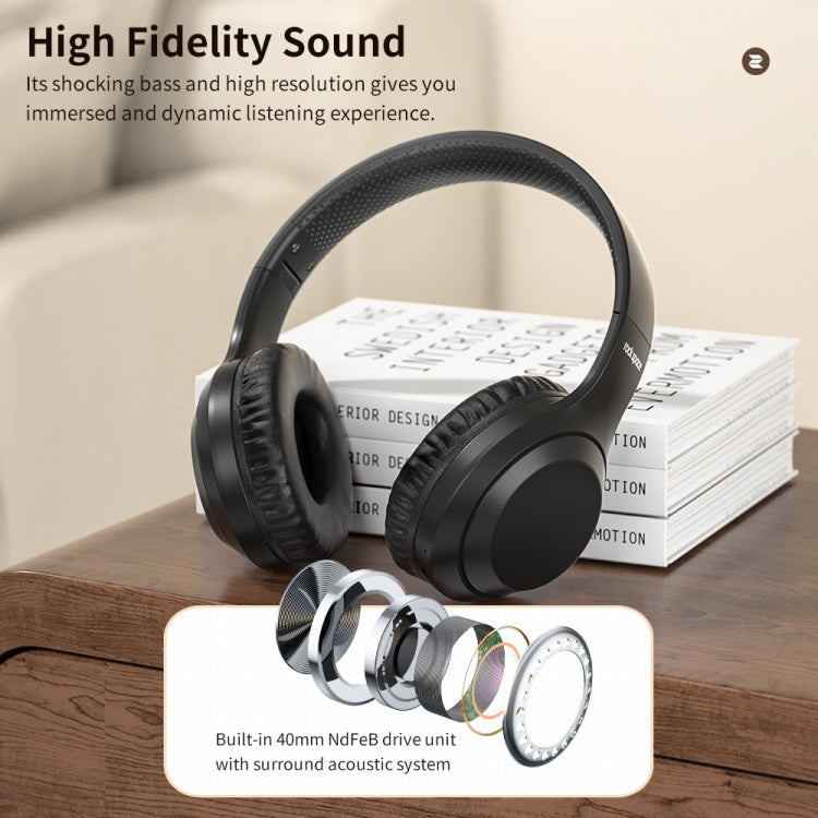ROCK Space O2 HiFi Bluetooth 5.0 Wireless Headset with Mic, Support TF Card(White)