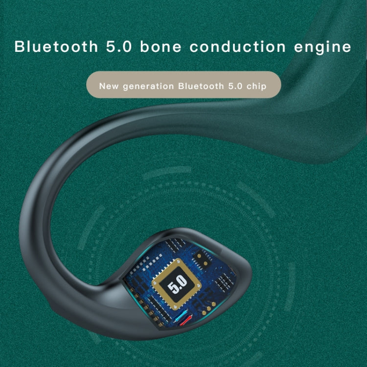 G100 Bluetooth 5.0 Wireless Ear-mounted Sports Waterproof Bone Conduction Earphone (Black)