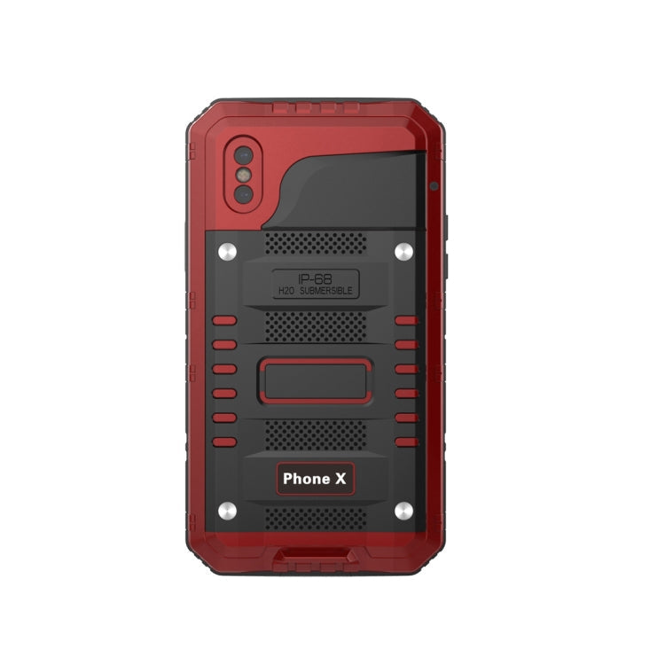 For iPhone X / XS Waterproof Dustproof Shockproof Zinc Alloy + Silicone Case, iPhone XS / X