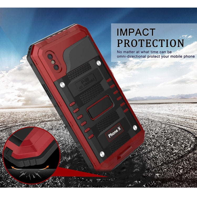 For iPhone X / XS Waterproof Dustproof Shockproof Zinc Alloy + Silicone Case, iPhone XS / X