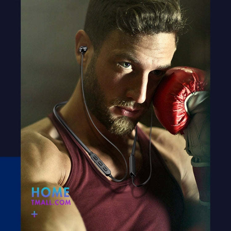Bluetooth 5.1 Round Wire Neck-mounted Bluetooth Sports Earphone with Magnetic Function(Black)