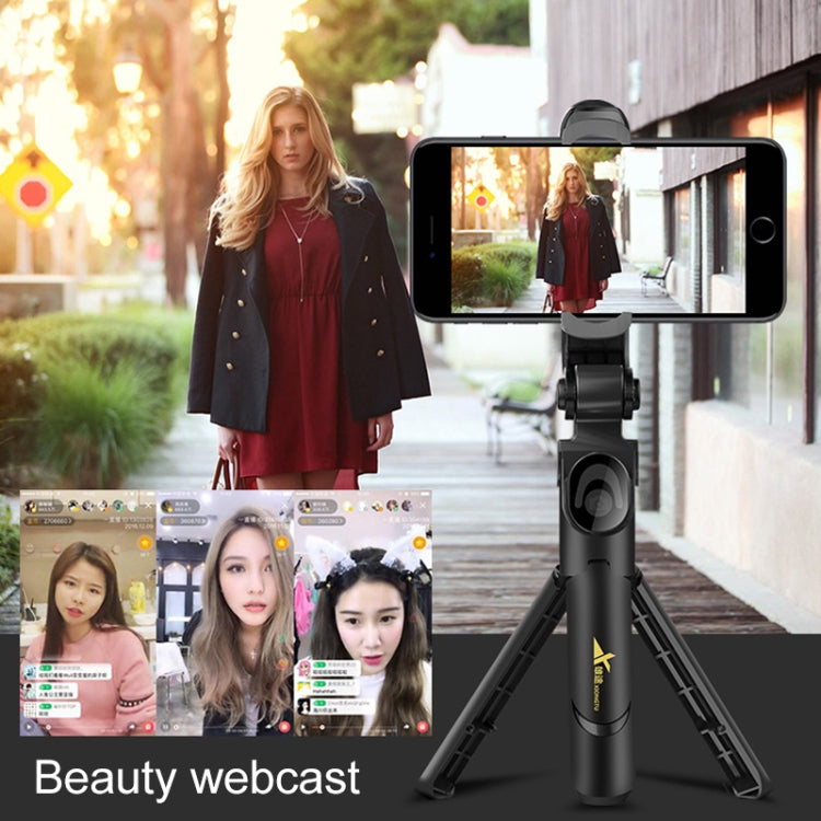 XT-09 Multi-function Live Broadcast Mobile Bluetooth Self-timer Pole Tripod (Red)
