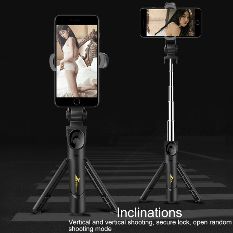 XT-09 Multi-function Live Broadcast Mobile Bluetooth Self-timer Pole Tripod (Red)
