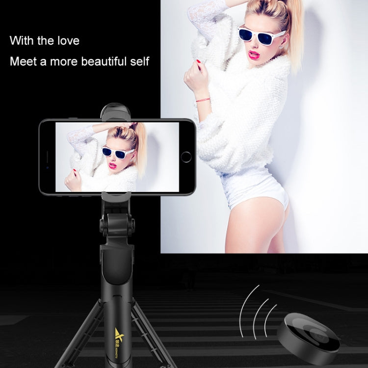 XT-09 Multi-function Live Broadcast Mobile Bluetooth Self-timer Pole Tripod (Red)