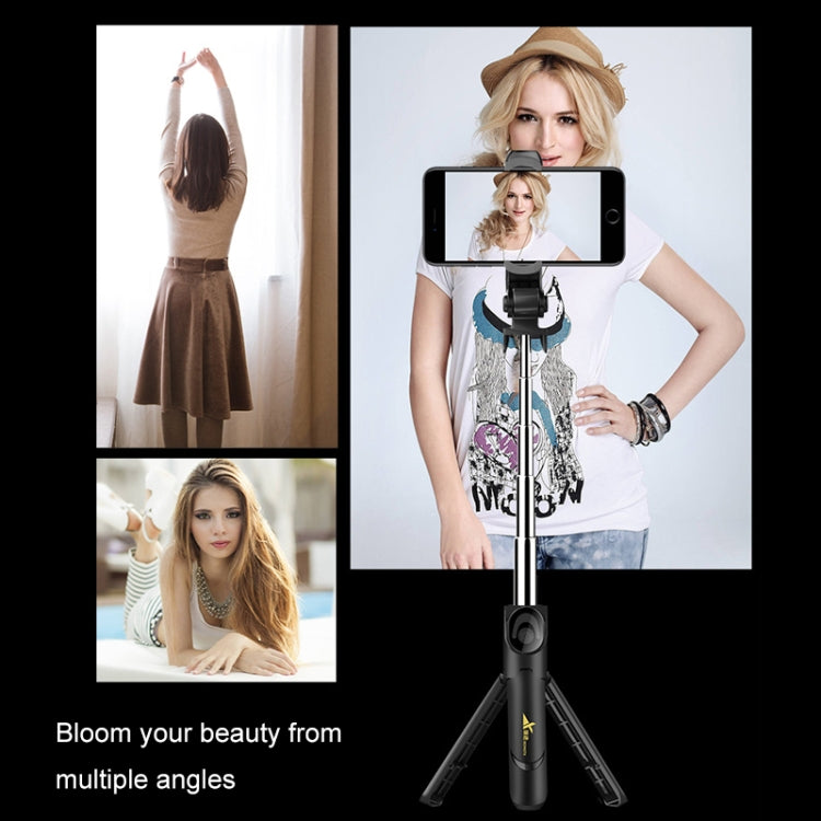 XT-09 Multi-function Live Broadcast Mobile Bluetooth Self-timer Pole Tripod (Red)