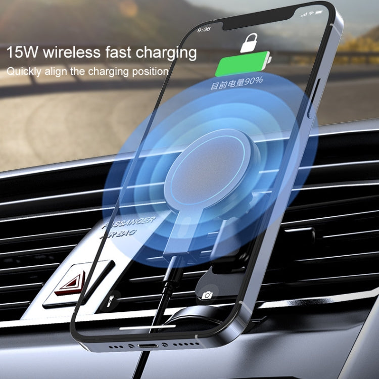 K07 15W Max Output Magnetic Car Air Outlet Bracket Wireless Charger(Black)