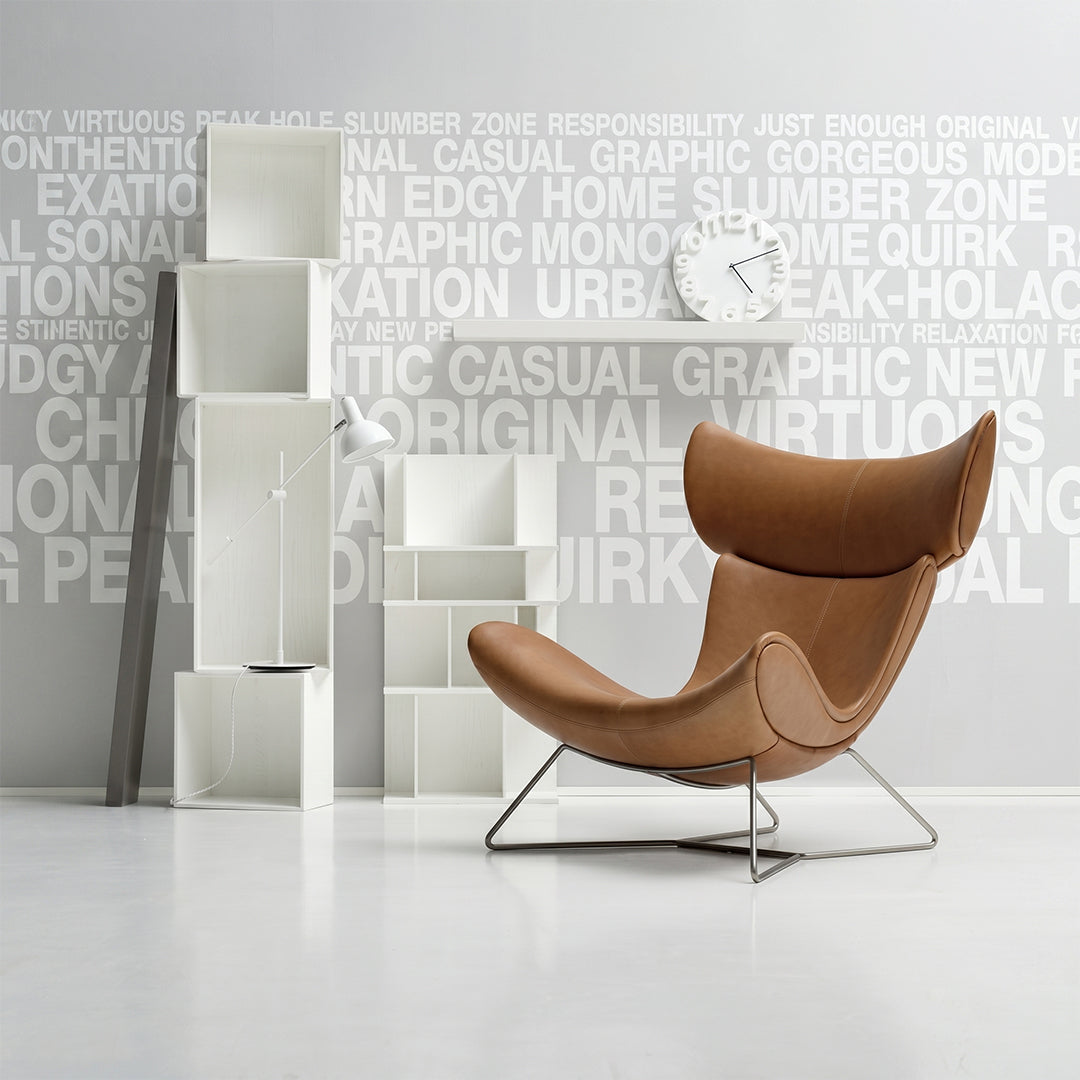 Imola Chair And Ottoman, Brown with Frame Base