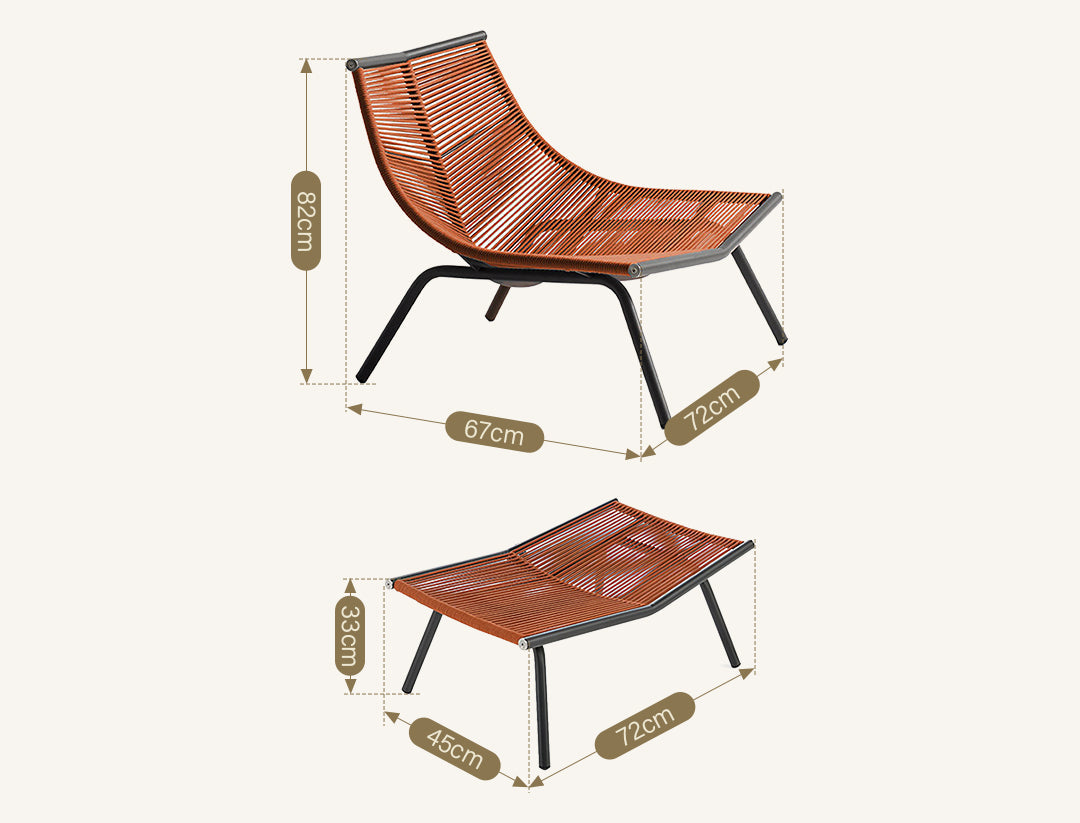 Iqbal Outdoor Lounge Chair With Footstool