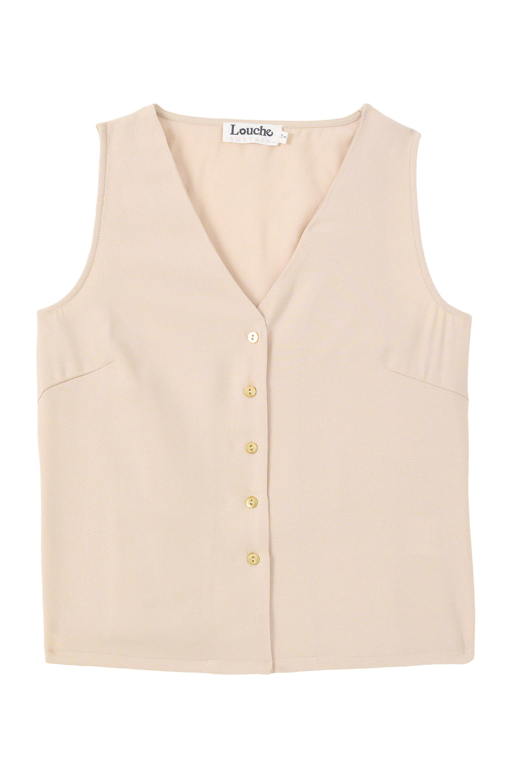 Jakson Sustainable Satin Back Crepe Waistcoat - Camel
