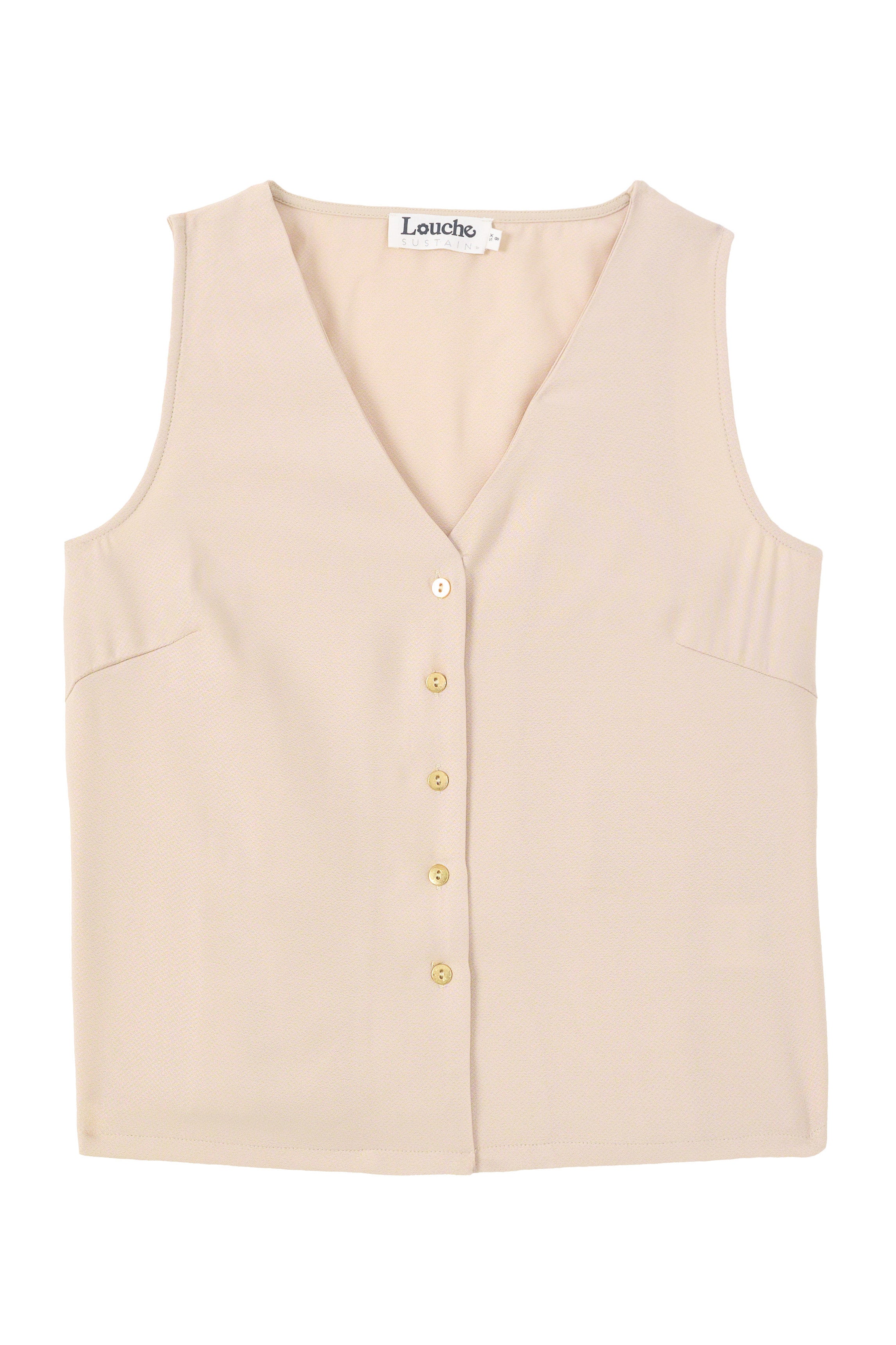 Jakson Sustainable Satin Back Crepe Waistcoat - Camel