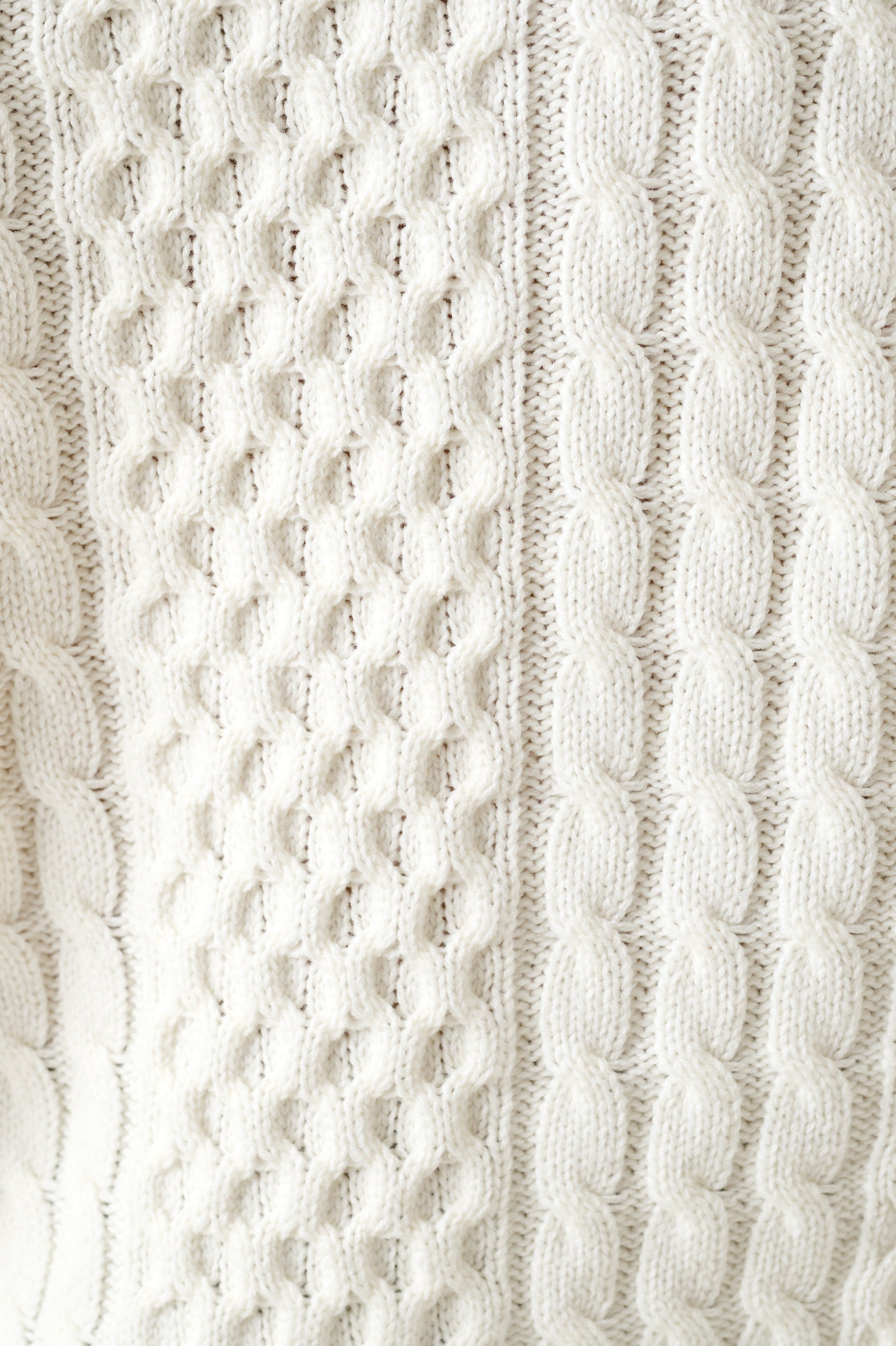 Jamie Cable Collar Jumper - Off White