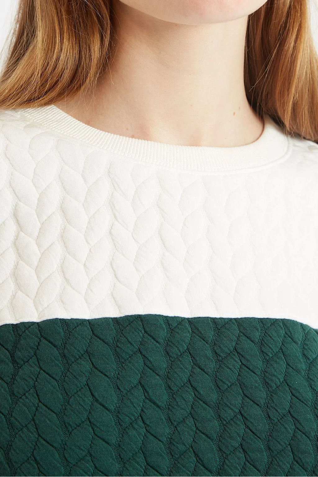 Jan 2 Colour Sweatshirt - Green and White
