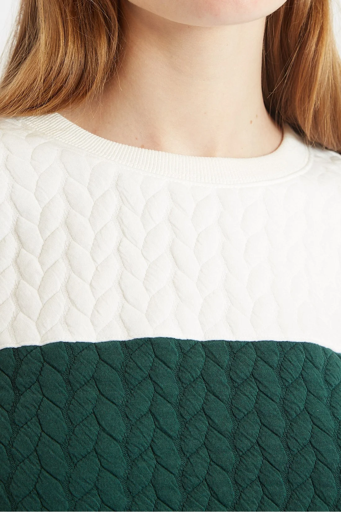 Jan 2 Colour Sweatshirt - Green and White