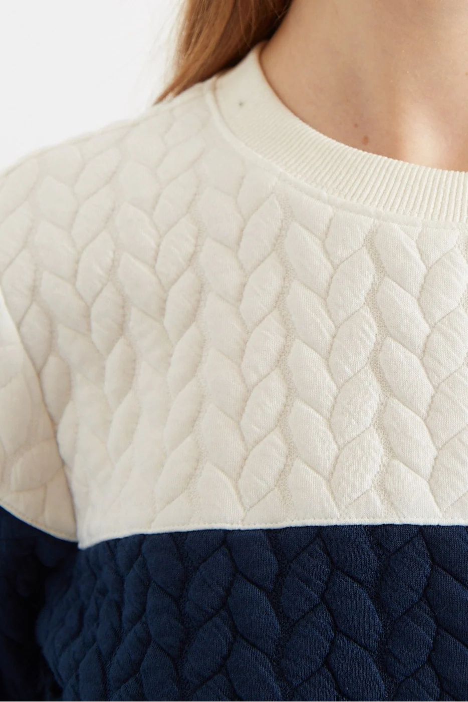 Jan 2 Colour Sweatshirt - Navy and White