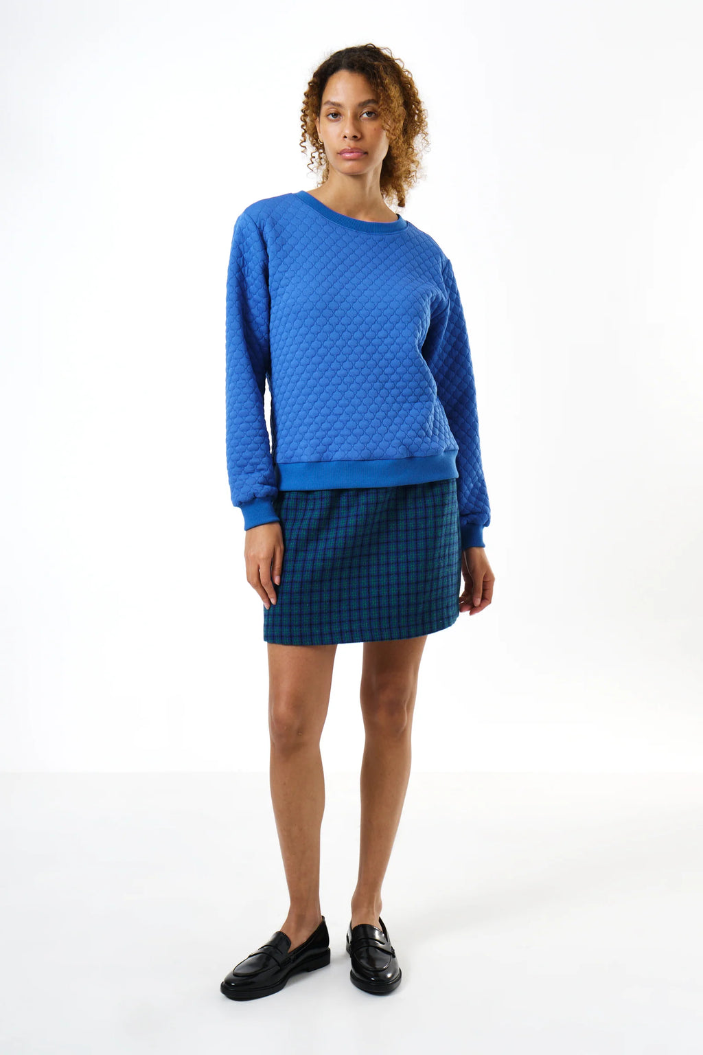 Jan Tile Quilted Sweatshirt - Blue