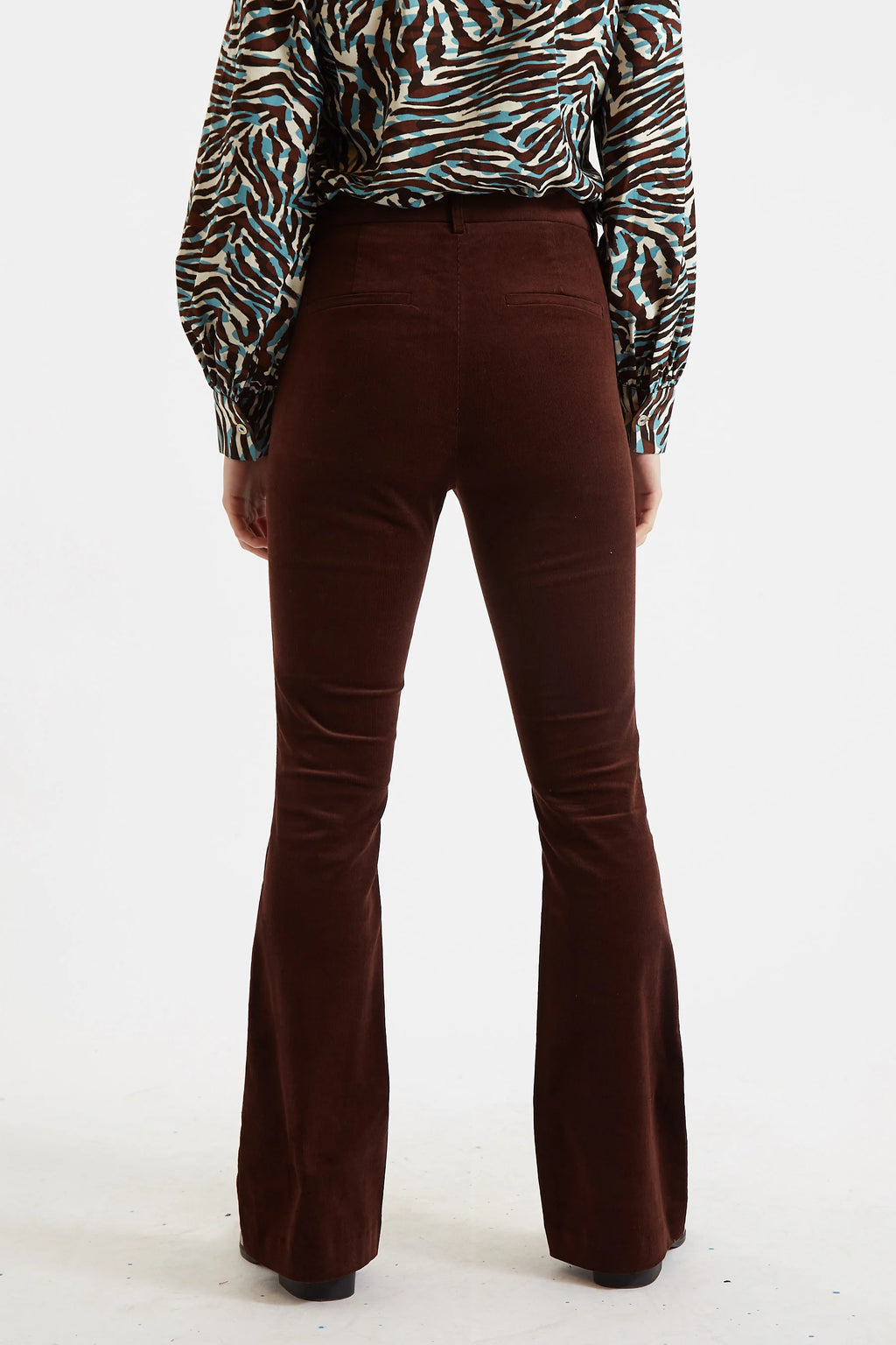 Jayelyn Baby cord Flared Trousers - Chocolate