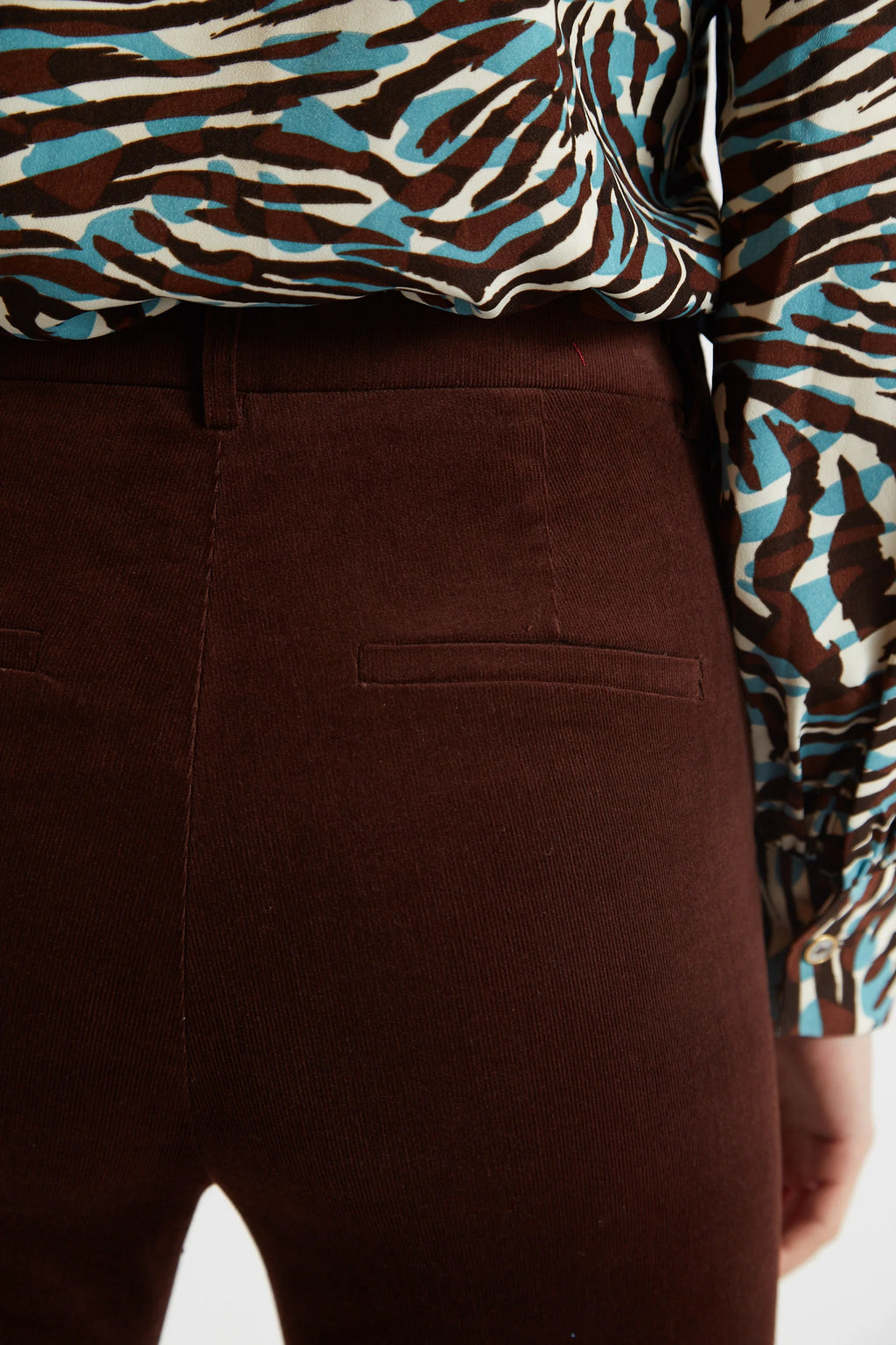 Jayelyn Baby cord Flared Trousers - Chocolate