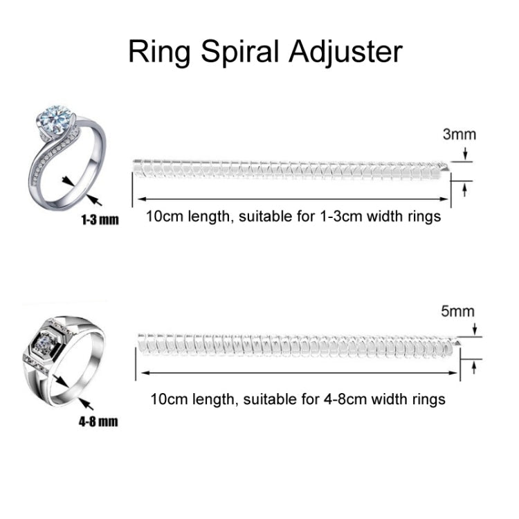 5mm 10cm Ring Size Tightener Reducer Resizing Tools Ring Spiral Adjuster for Male, 5mm