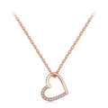SCN347-C Sterling Silver S925 Zircon Simple Fashion Hollow Heart Shape Necklace(Rose Gold)