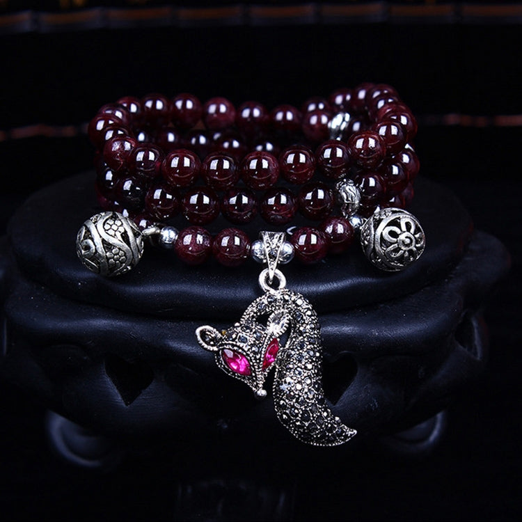 Fashion Jewelry Accessory Garnet Beads Bracelet, Aquamarine & Longevity Lock, White Jade, Pink Crystal & Cat, Pink Crystal & Elephant & Fish, Red Agate & Elephant, Red Agate & Pi Xiu, Violitde, Garnet, Blue Sandstone & Calabash, Red Agate & Buddha Head