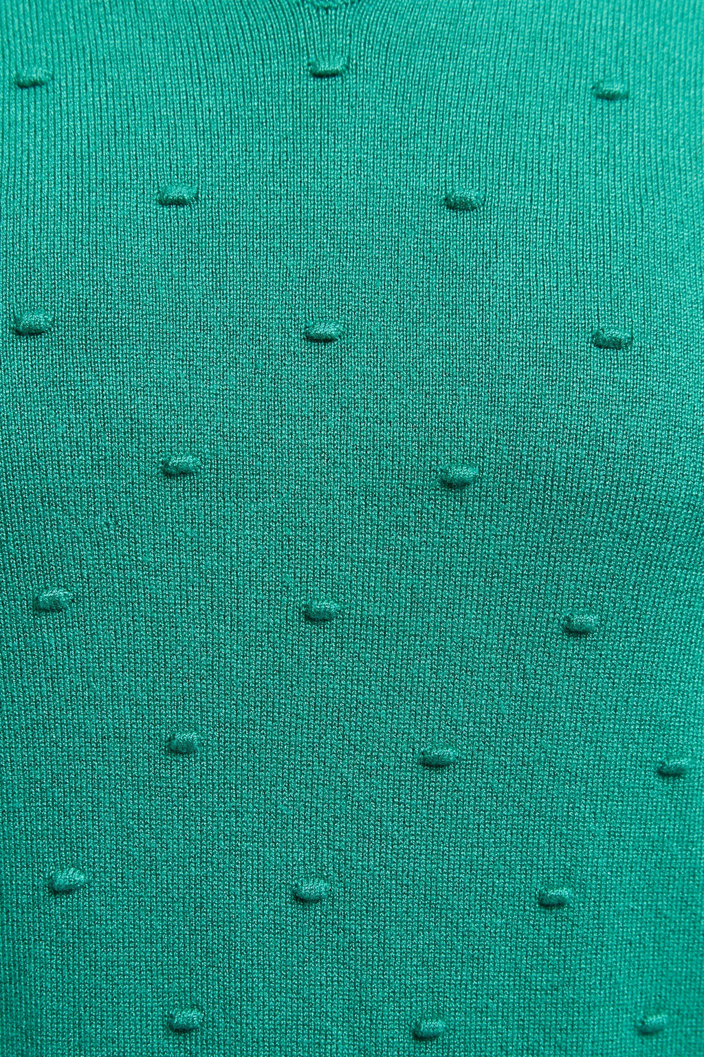Louche Josephina Raindrops Textured Short Sleeve Collared Sweater Green