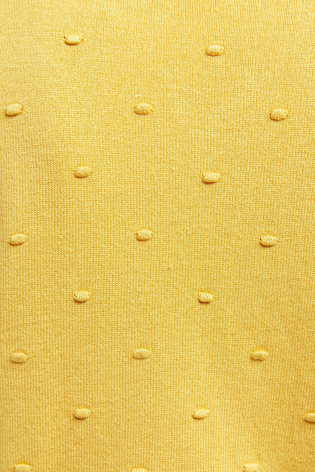 Louche Josephina Raindrops Textured Short Sleeve Collared Sweater Mustard