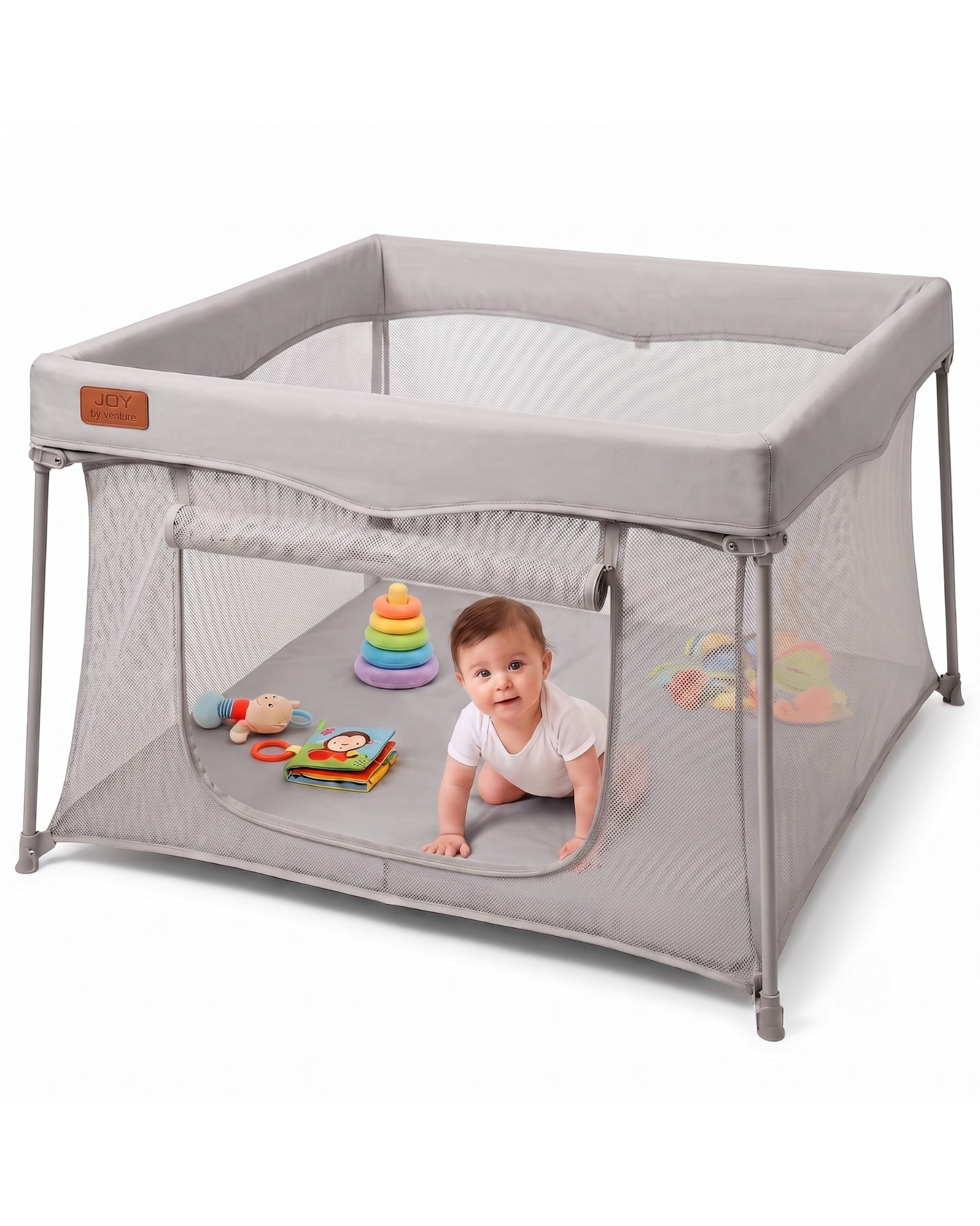 All Stars JOY Square Baby Playpen - Grey