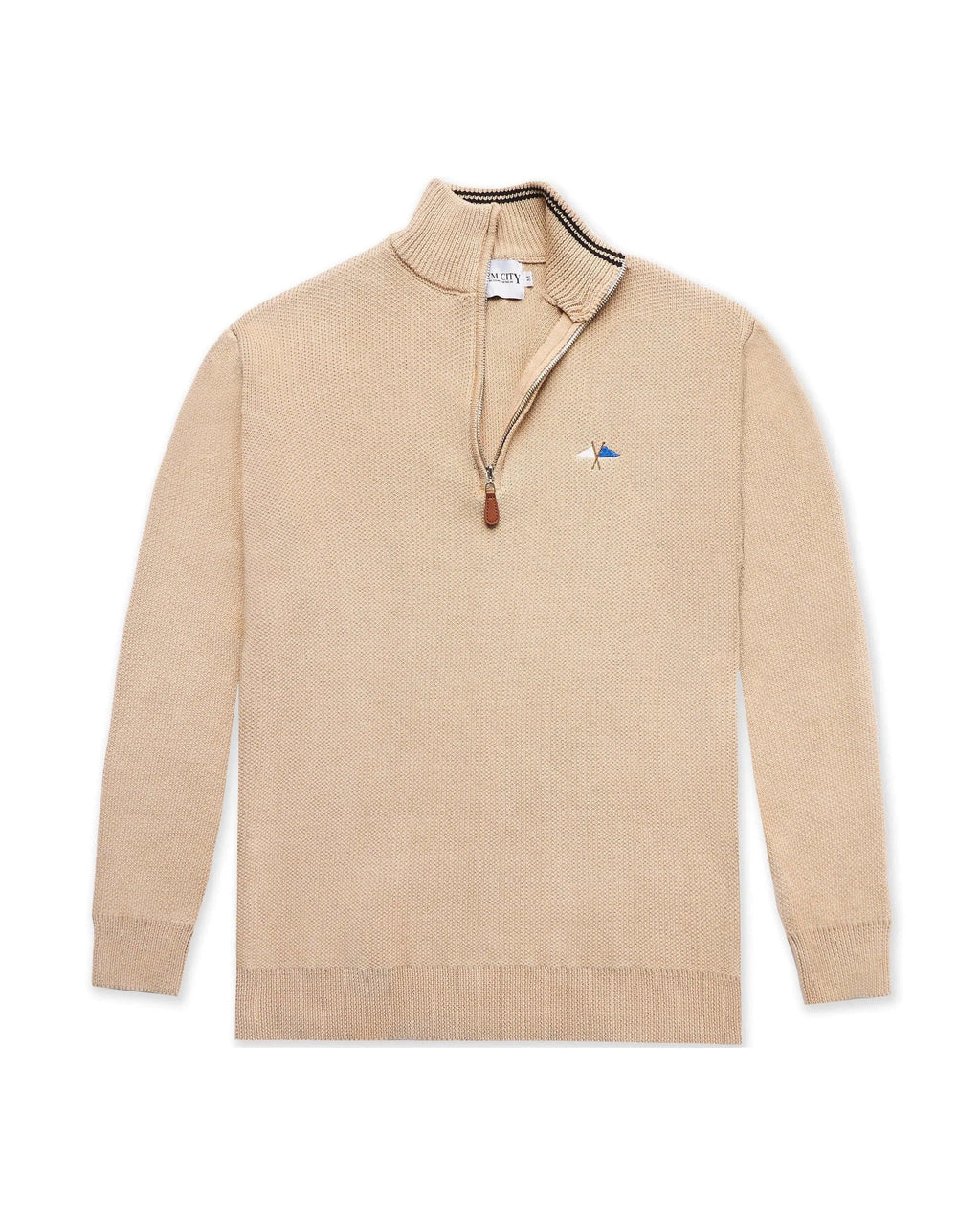 Knit 1/4 Zip Beige