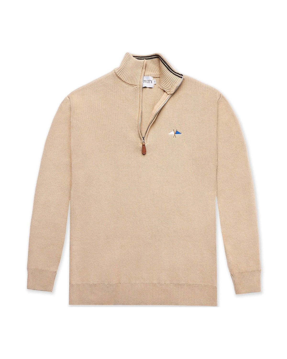 Knit 1/4 Zip Beige