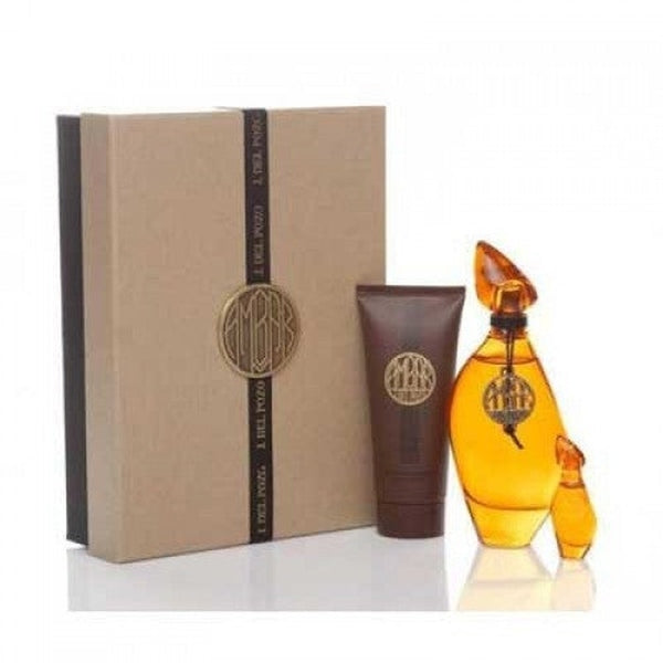 Jesus Del Pozo Ambar Gift Set 100ml EDT + 4ml EDT + 100ml Body Lotion
