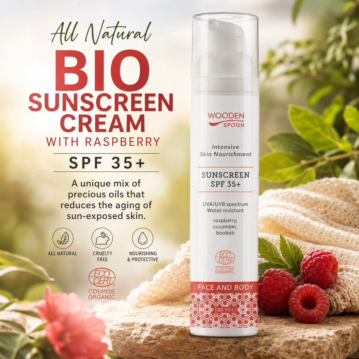 Organic Sunscreen SPF 35+ Intensive Skin Nourishment - 100ml