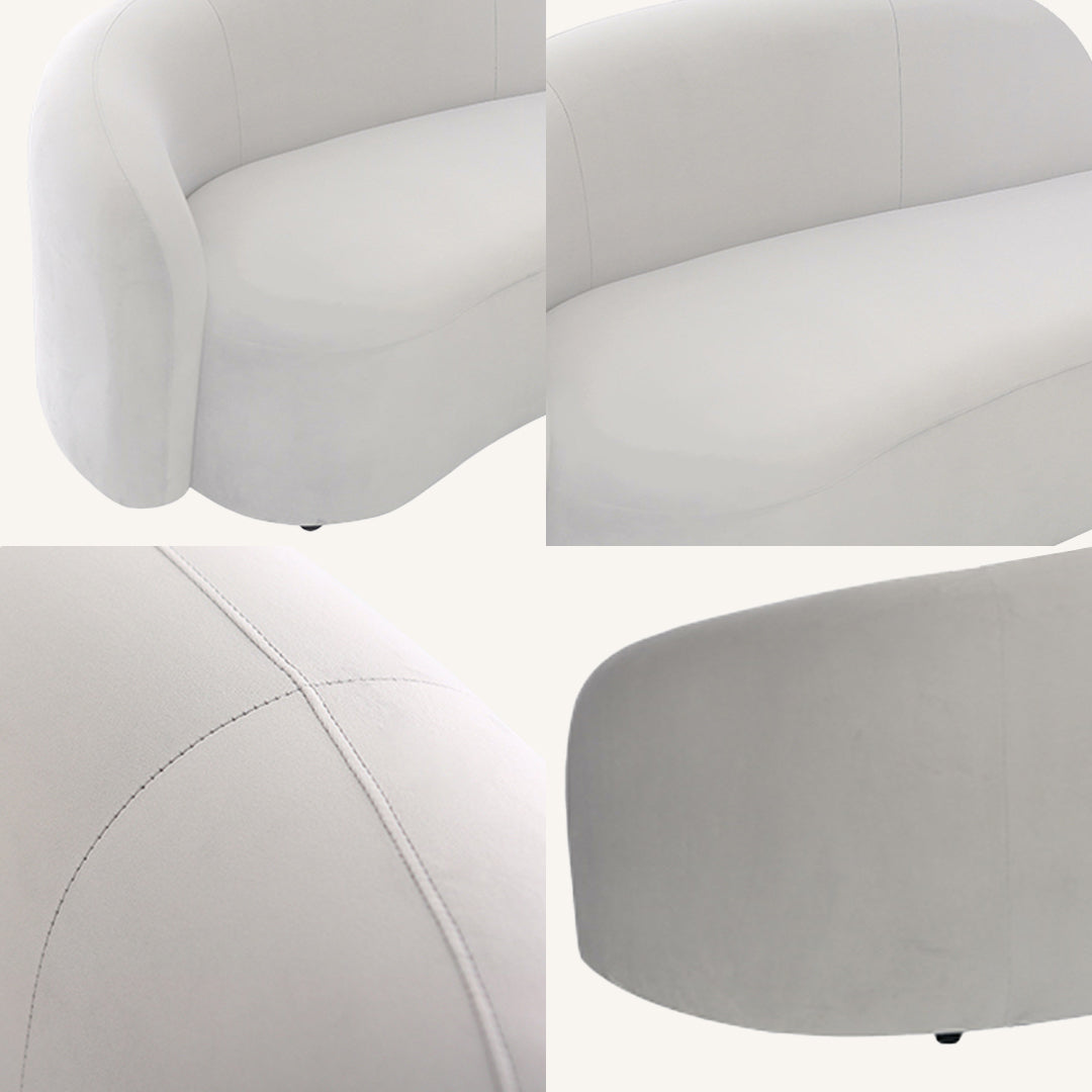 Julep Modern Curved Three Seater, Four Seater Sofa, Velvet