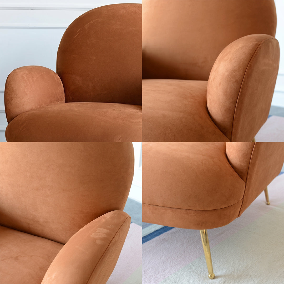 Juno Armchair, Brown Velvet