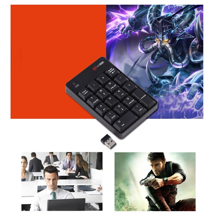 MC Saite SK-51AG 2 in 1 2.4G USB Numeric Wireless Keyboard  & Mini Calculator for Laptop Desktop PC(White)