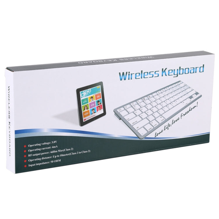 WB-8022 Ultra-thin Wireless Bluetooth Keyboard, Portuguese Keys(Silver)
