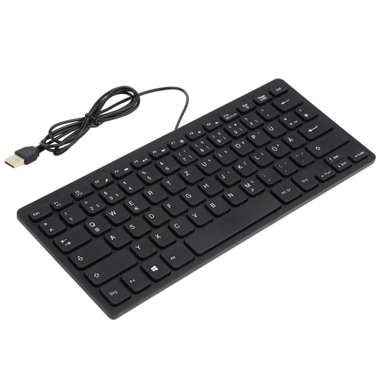 TT-A01 Ultra-thin Design Mini Wired Keyboard, German Version (Black)