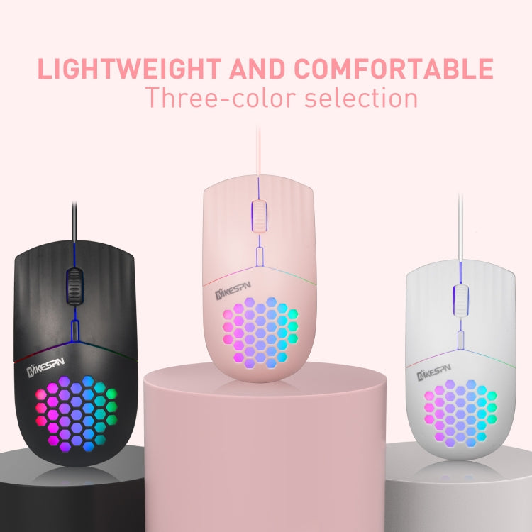 MKESPN SXS-838 Type-C Interface RGB Hollow Wired Mouse(Black)