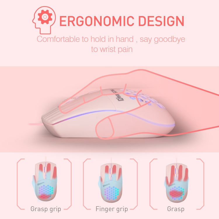 MKESPN SXS-838 Type-C Interface RGB Hollow Wired Mouse(Black)