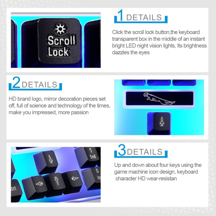 ZGB G21 104 Keys USB Wired Mechanical Feel Colorful Backlight Office Computer Keyboard Gaming Keyboard(White)