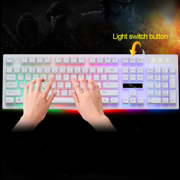 ZGB G20 1600 DPI Professional Wired Glowing Mechanical Feel Suspension Keyboard + Optical Mouse Kit for Laptop, PC