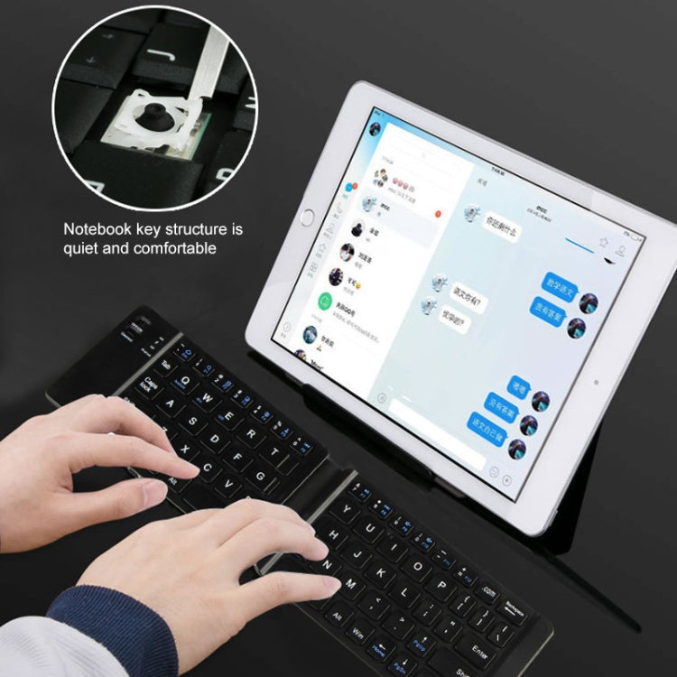 K018 USB Charging Foldable 67 Keys Bluetooth Wireless Keyboard (Black)
