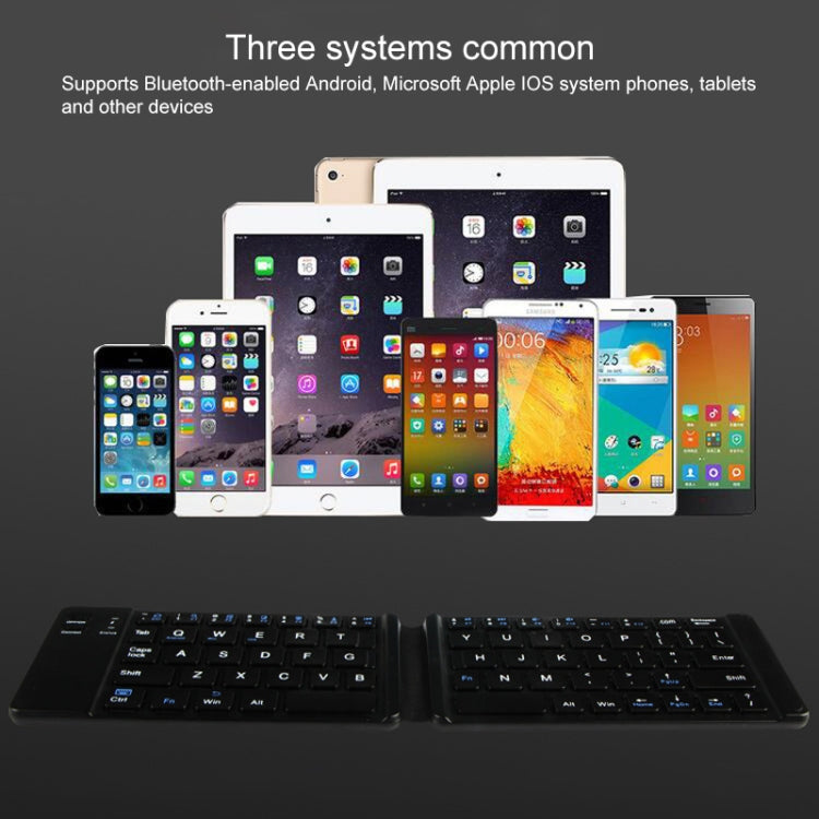 K018 USB Charging Foldable 67 Keys Bluetooth Wireless Keyboard (Black)