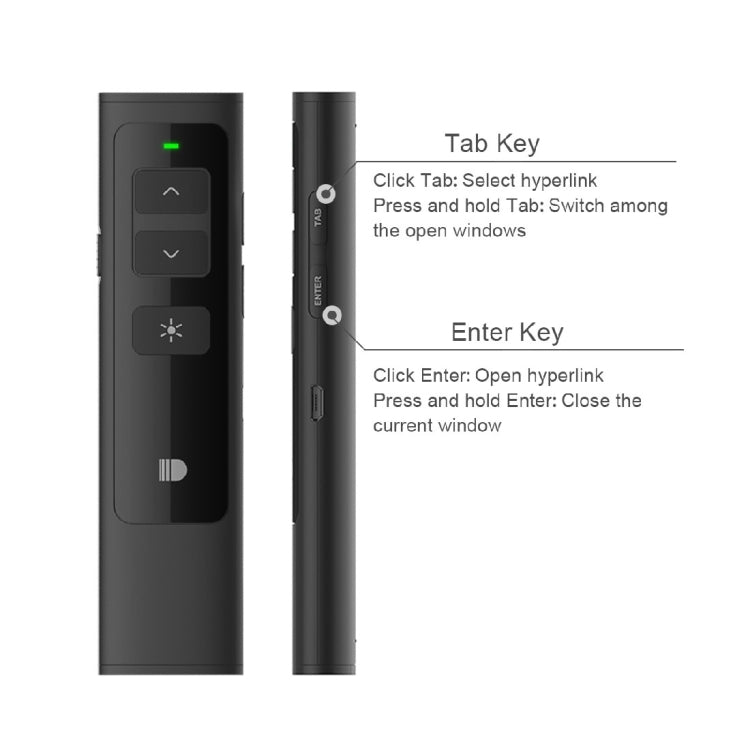 Doosl DSIT013 2.4GHz Rechargeable Laser Pointer for PowerPoint/Keynote, 100m Range (Black)