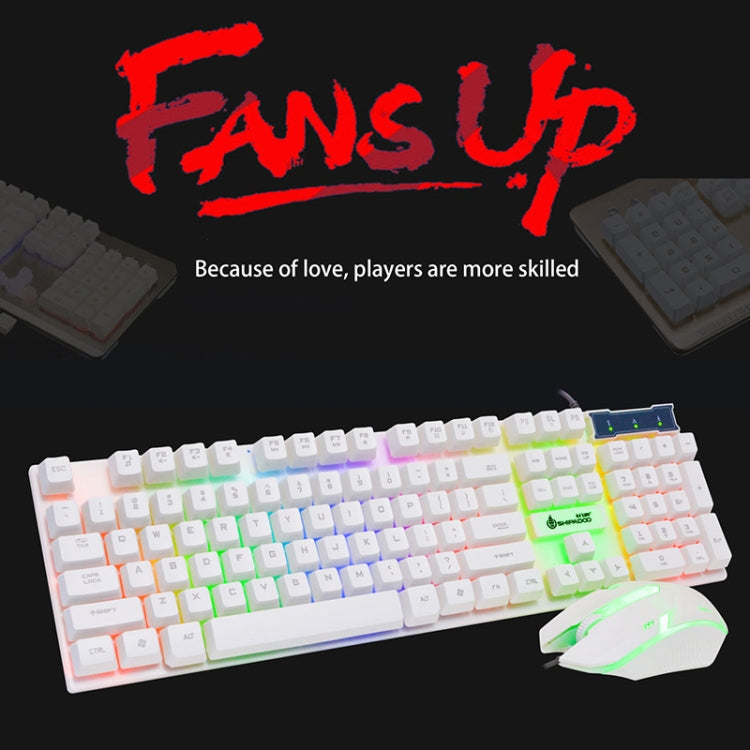 SHIPADOO D280 Wired RGB Backlight Mechanical Feel Suspension Keyboard + 3D Cool Mouse Kit for Laptop, PC(Black)