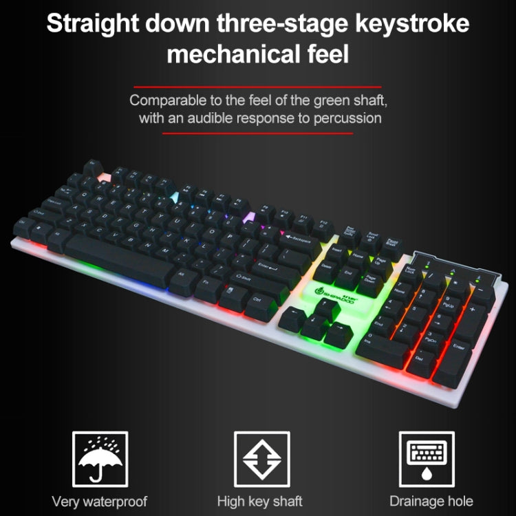 SHIPADOO D280 Wired RGB Backlight Mechanical Feel Suspension Keyboard + 3D Cool Mouse Kit for Laptop, PC(Black)
